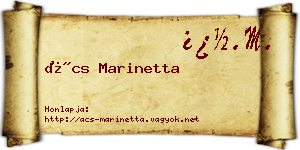 Ács Marinetta névjegykártya